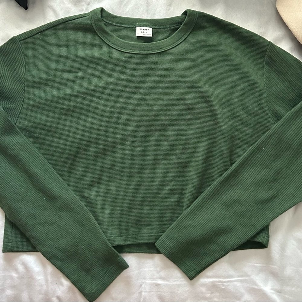 Aritzia waffle knit top